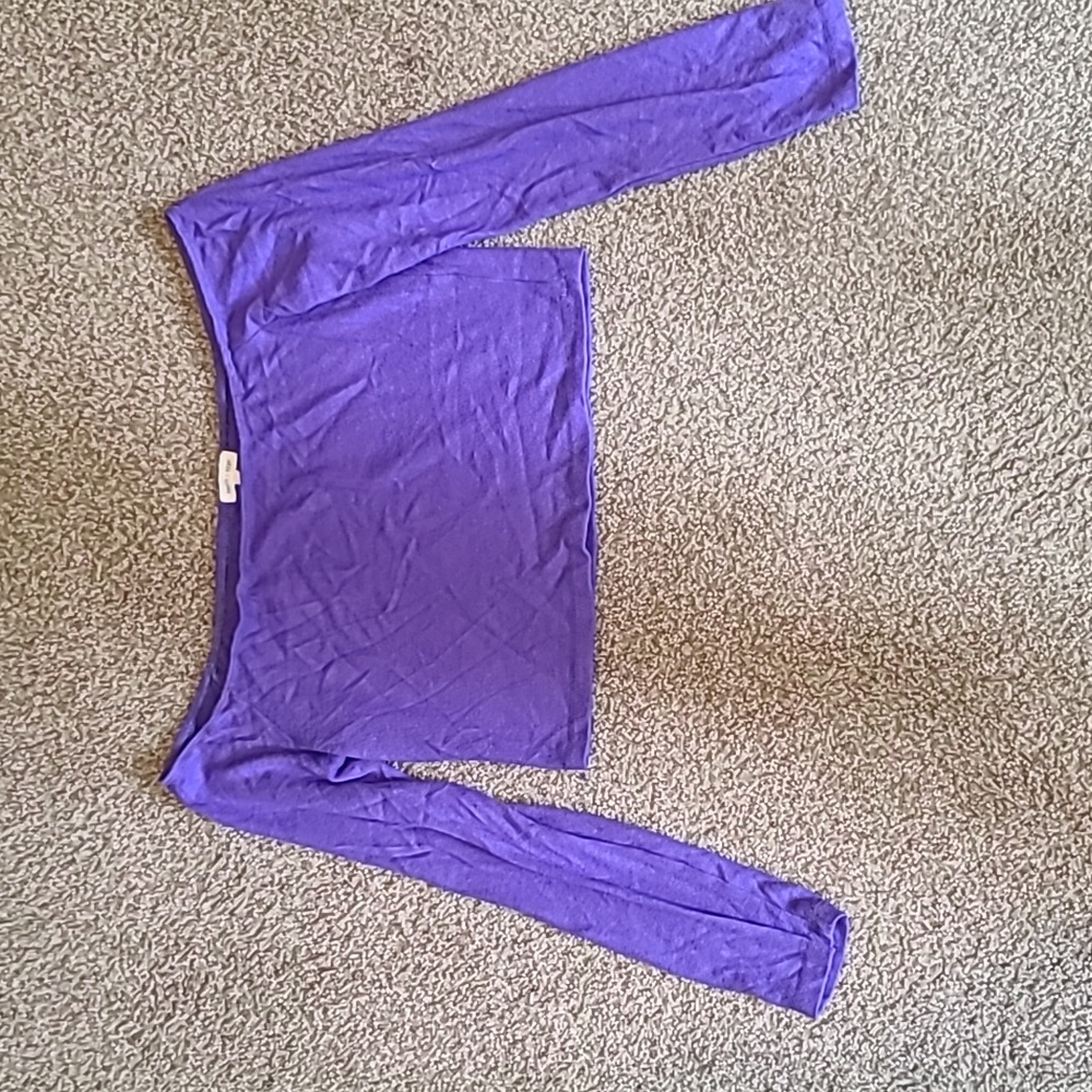 Purple off the shoulder crop